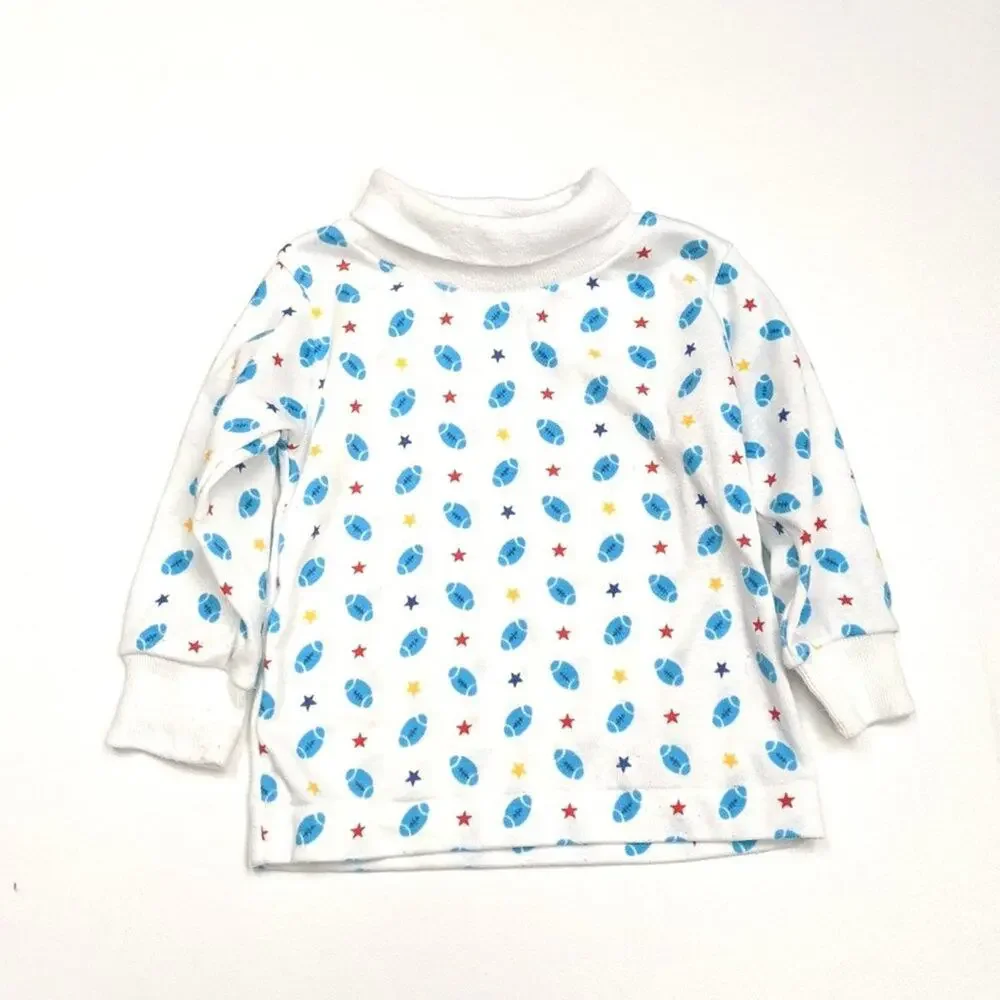 Vintage Healthtex Shirt Baby Boys Size 12m Football Long Sleeve